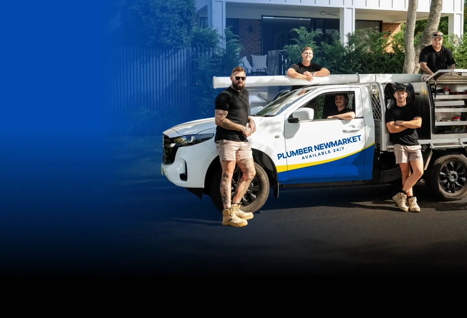 Plumber Newmarket team with the ute